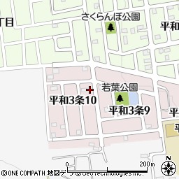 北海道札幌市西区平和３条10丁目2-14周辺の地図