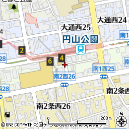 円山バスターミナル周辺の地図