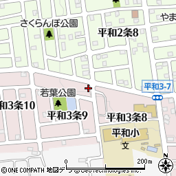北海道札幌市西区平和３条9丁目1-24周辺の地図