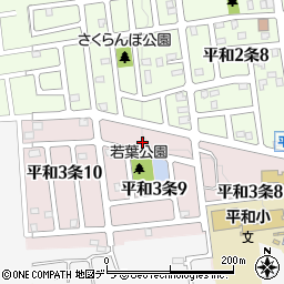北海道札幌市西区平和３条9丁目1-7周辺の地図