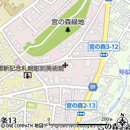 北海道札幌市中央区宮の森３条周辺の地図
