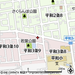 北海道札幌市西区平和３条9丁目1-22周辺の地図