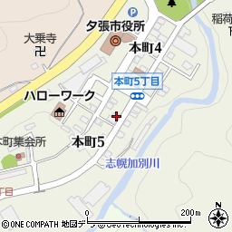 北海道夕張市本町5丁目25周辺の地図