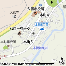 北海道夕張市本町5丁目19周辺の地図