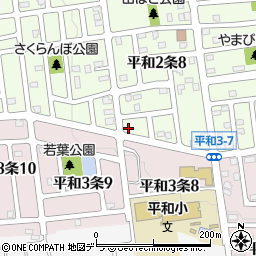 北海道札幌市西区平和２条8丁目5-8周辺の地図