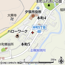 北海道夕張市本町5丁目17周辺の地図