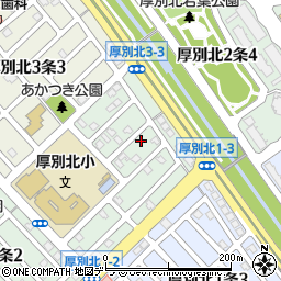北海道札幌市厚別区厚別北２条周辺の地図