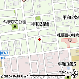 北海道札幌市西区平和２条6丁目5-2周辺の地図