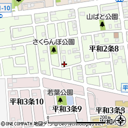 北海道札幌市西区平和２条9丁目4-16周辺の地図