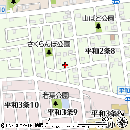 北海道札幌市西区平和２条9丁目4-13周辺の地図
