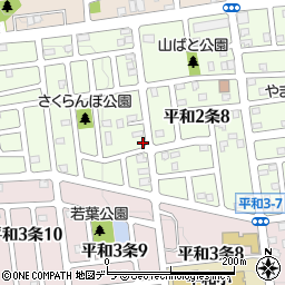 北海道札幌市西区平和２条9丁目4-8周辺の地図