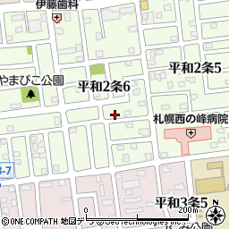 北海道札幌市西区平和２条6丁目3-14周辺の地図