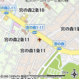横浜家系ラーメン 銀家 札幌宮の森本店周辺の地図