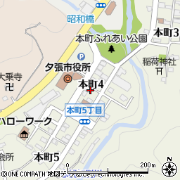 北海道夕張市本町4丁目周辺の地図