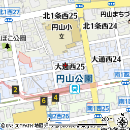 北海道札幌市中央区大通西25丁目2-2周辺の地図