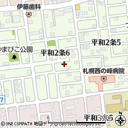 北海道札幌市西区平和２条6丁目3-22周辺の地図