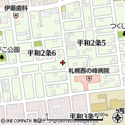 北海道札幌市西区平和２条6丁目3-4周辺の地図