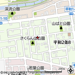 北海道札幌市西区平和２条9丁目4-26周辺の地図