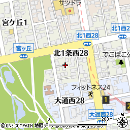 北海道札幌市中央区北１条西28丁目2周辺の地図