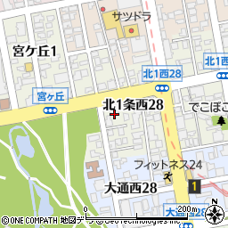 北海道札幌市中央区北１条西28丁目周辺の地図