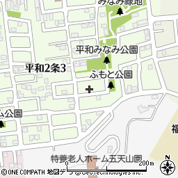 北海道札幌市西区平和２条2丁目8-7周辺の地図