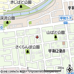 北海道札幌市西区平和２条9丁目2-12周辺の地図