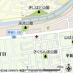 北海道札幌市西区平和２条9丁目12-14周辺の地図