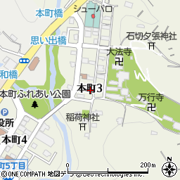 北海道夕張市本町3丁目54周辺の地図