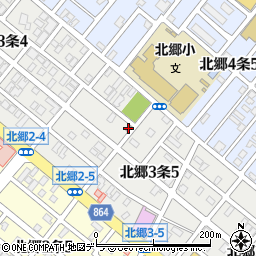 白石警察署北郷交番周辺の地図