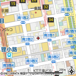 餃子の王将 南二条西2丁目店周辺の地図