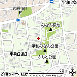 北海道札幌市西区平和２条2丁目5-5周辺の地図