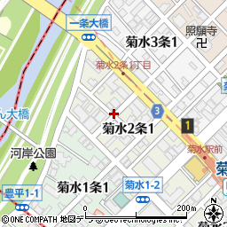〒003-0802 北海道札幌市白石区菊水二条の地図