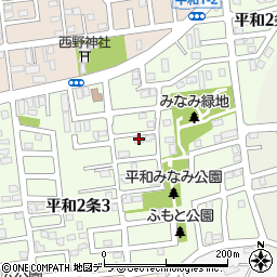北海道札幌市西区平和２条2丁目5-18周辺の地図