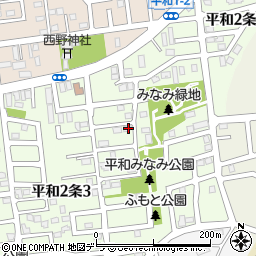 北海道札幌市西区平和２条2丁目5-1周辺の地図