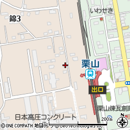 北海道夕張郡栗山町錦3丁目1周辺の地図