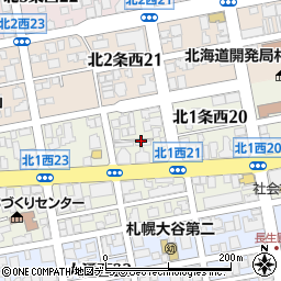 北海道札幌市中央区北１条西21丁目周辺の地図
