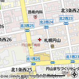 北海道札幌市中央区北２条西24丁目周辺の地図