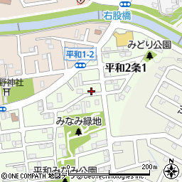 北海道札幌市西区平和２条2丁目2-9周辺の地図