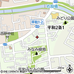北海道札幌市西区平和２条2丁目2-11周辺の地図