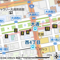 北海道銀行地下鉄大通駅東西線西改札口 ＡＴＭ周辺の地図