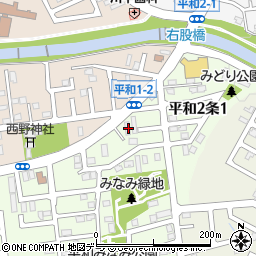 北海道札幌市西区平和２条2丁目2-18周辺の地図