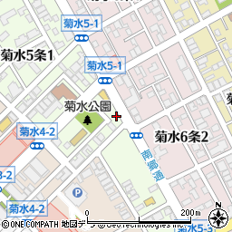 北海道新聞販売所　白石区菊水・黒川販売所周辺の地図