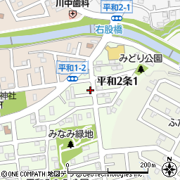 北海道札幌市西区平和２条2丁目2-2周辺の地図