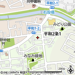 北海道札幌市西区平和２条2丁目2-4周辺の地図