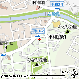 北海道札幌市西区平和２条2丁目2-22周辺の地図