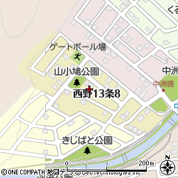 北海道札幌市西区西野１３条周辺の地図