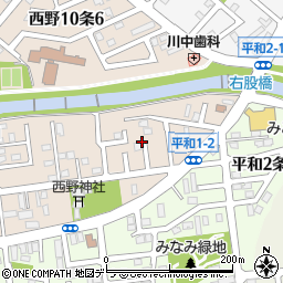 〒063-0021 北海道札幌市西区平和一条の地図