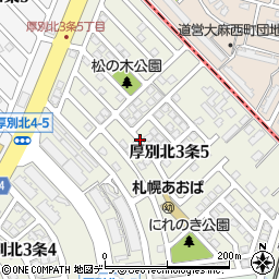 北海道札幌市厚別区厚別北３条周辺の地図