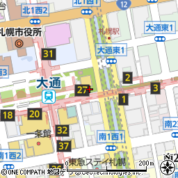 北洋銀行地下鉄大通駅 ＡＴＭ周辺の地図