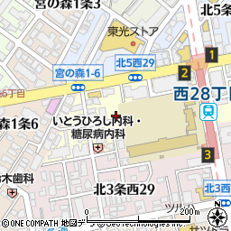 北海道札幌市中央区北４条西29丁目周辺の地図